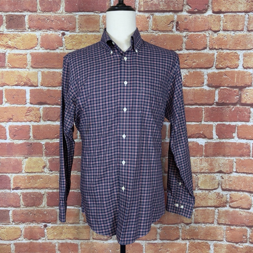 Brooks Brothers 1818 Regent Cotton Plaid Button Down Long Sleeve Shirt Men's‎ L